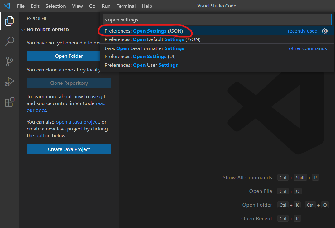 VSCode打开配置文件