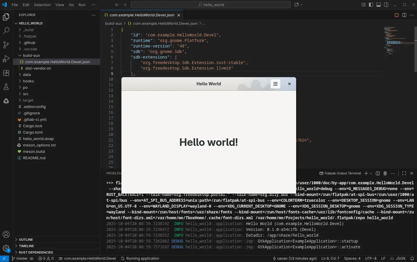 搭建VSCode+GTK-Rust-Blueprint-Meson开发平台